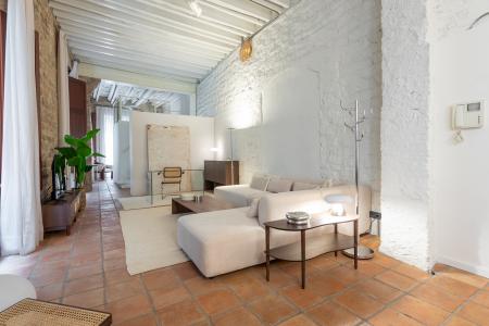 Loft en alquiler temporal con habitación doble y espectacular salón en Gòtic