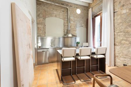 Loft en alquiler temporal con habitación doble y espectacular salón en Gòtic