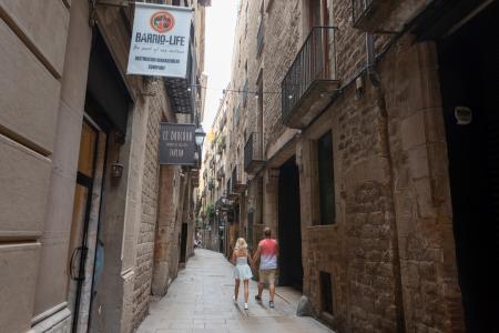 Loft en alquiler temporal con habitación doble y espectacular salón en Gòtic