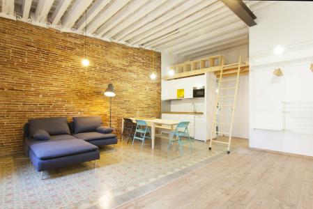 Un grand loft avec balcon