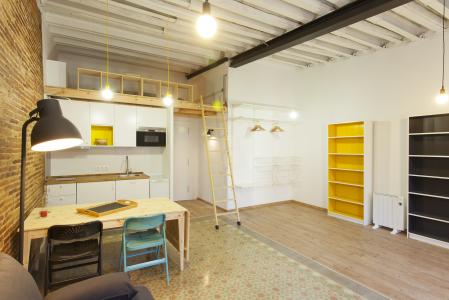 Un grand loft avec balcon