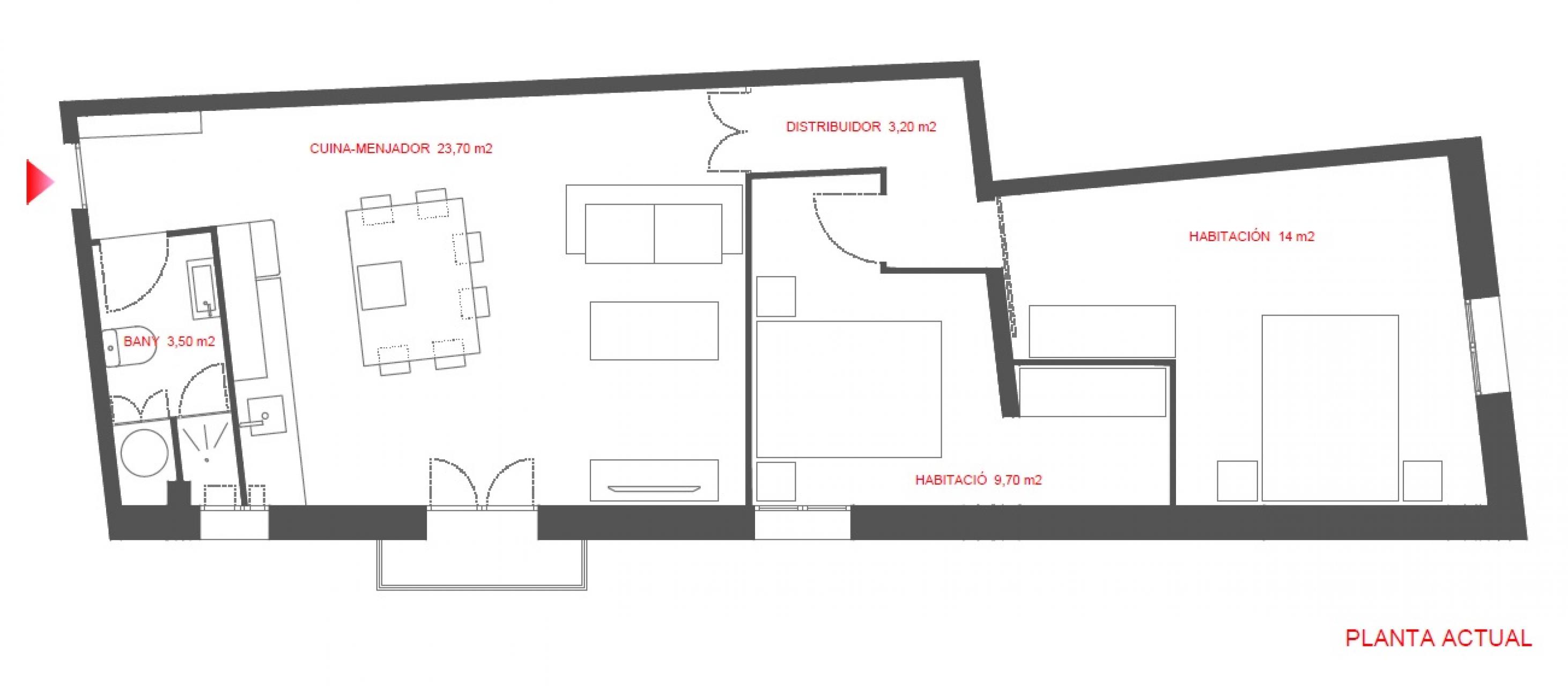 Appartement te huur in Barcelona Elkano - Avenida Del Paralel